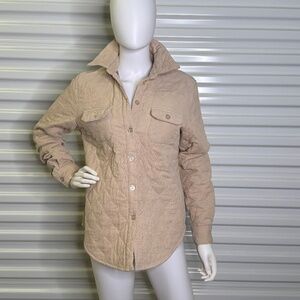St Johns Bay Quilted Cotton Beige Womens S Jacket Patchwork Lining